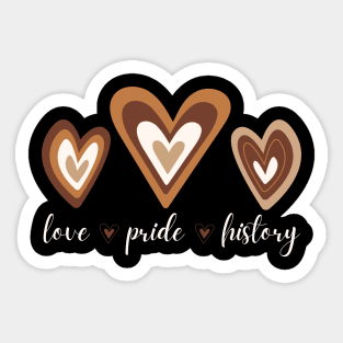 African American Love Pride History Melanin Hearts Sticker